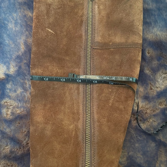 NEW Frye Embroidered Brown Suede Knee-High Boots - Picture 13 of 13